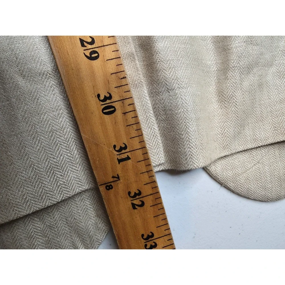 Alan Flusser Blazer Mens 44R Beige Herringbone Sports Coat‎ Jacket 2 Buttons *
